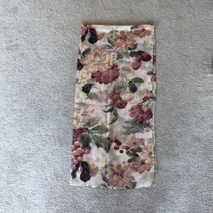 Brand unknown. Rayon scarf. 15 x 61. Oblong